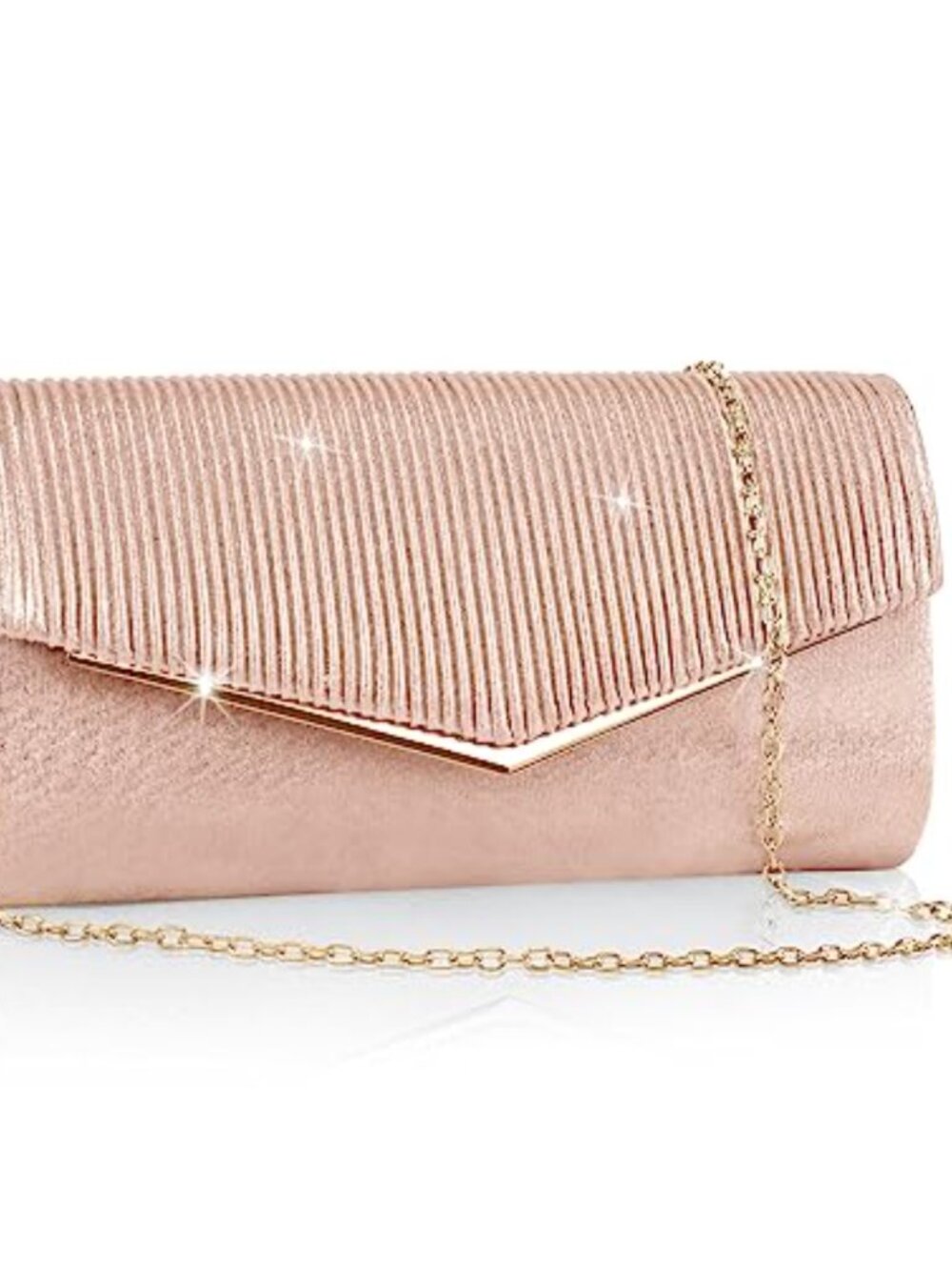 Glitter Envelope Clutch Purse with Chain Strap Formal Evening Bag